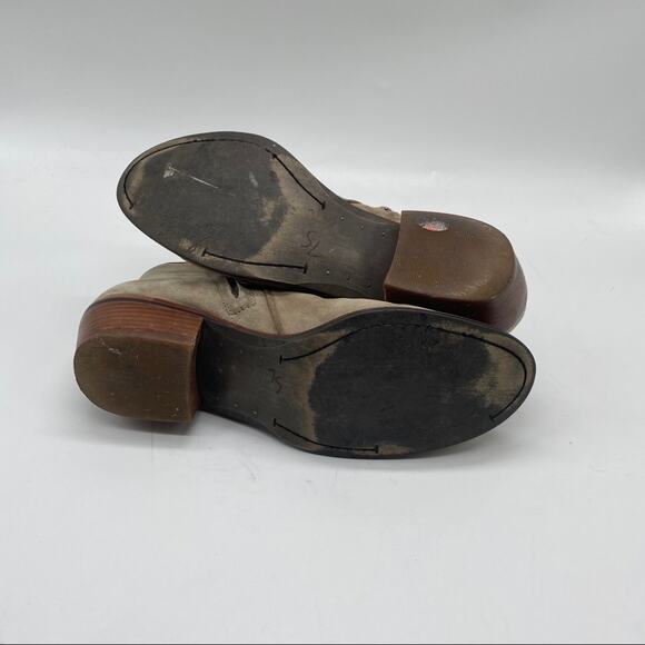 Sam Edelman Petty Ankle Bootie Size 8M GUC Ankle Zip Stacked Heel Suede - Picture 9 of 12